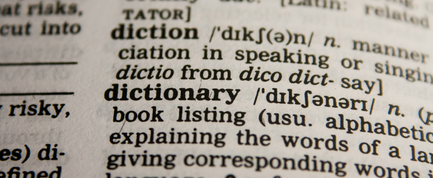 englisches Wort "dictionary" im Wörterbuch aufgeführt