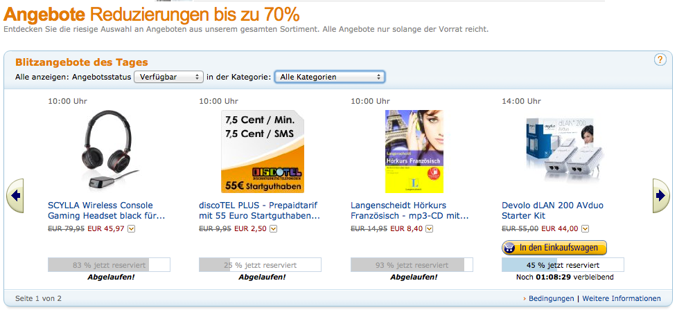 Amazon Blitzangebote: Bis 70% auf Technik, Bücher, Lebensmittel und mehr