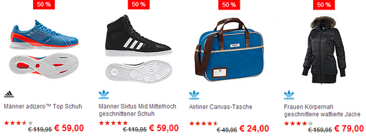 Rabatt bei Adidas